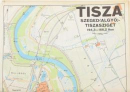 1982 Tisza Szeged (Algyő) - Tiszasziget Szakaszának Térképe, 1 : 20.000, Bp., Kartográfiai Vállalat, 115,5x21 Cm - Sonstige & Ohne Zuordnung