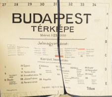 1950 Budapest Térképe. 1: 25.000. Bp., Honvéd Sajtó és Lapkiadó Vállalat, (Offset-ny.), Vászonra Kasírozva, Sérüléssel,  - Autres & Non Classés