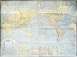 Cca 1870 Neueste Karte Der Erde Mit Rücksicht Auf Das Bedürfniss Des Handelstandes Sowie Für Den Unterricht An Lehr-Anst - Sonstige & Ohne Zuordnung