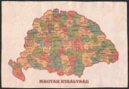 Magyar Királyság (Nagy-Magyarország) Térképe, Modern Nyomat Merített Papíron, 29,5x20,5 Cm - Other & Unclassified