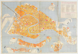 Cca 1960 Velence Térképe, 67x46 Cm / Map Of Venice - Otros & Sin Clasificación