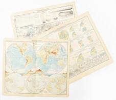 Cca 1890-1900 Sydow-Wagners Methodischer Schul-Atlas 3 Db Térképe (No. 4., 5., 6.), Gotha, Justus Perthes, Kis Lapszéli  - Other & Unclassified