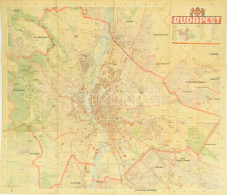 1943 Budapest Térképe, 1 : 25.000, A Hajtások Mentén Szakadásokkal, 91,5x75,5 Cm + Budapest és A Szomszédos Helységek Ut - Autres & Non Classés