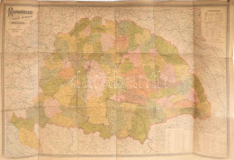 Magyarország Horvát-Tótország Térképe Budapest, 1887, Eggenberger. (Hoffmann és Molnár). Kőke Frigyes Kőnyomdája, Bécs.  - Other & Unclassified