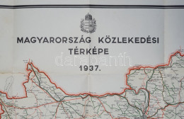 Magyarország Közlekedési Térképe (1937). Budapest, 1937. Magyar Kir. Központi Statisztikai Hivatal Térképészete - M. Kir - Andere & Zonder Classificatie