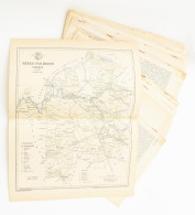 Cca 1890 21 Db Térkép, A Pallas Lexikonból 30x24 Cm Nagyrészt Vármegye Térképek,néhány Külföldi Város Térkép - Autres & Non Classés
