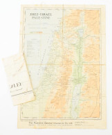 Cca 1930 2 Db Palesztinai Térkép: Jerusalem 40x44 Cm Szakadásokkal; Erez-Israel Palestine Vászonra Kasírozva 38x60 Cm - Other & Unclassified