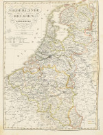 Niedelande, Belgien, Luxemburg. Stieler 1855. Litografált Térkép 36x44 Cm - Autres & Non Classés
