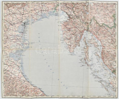 Pola, Zára és Comacchio Környékének Térképe, 1:750 000, Vászontérkép, 34×41 Cm - Autres & Non Classés