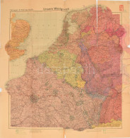 1940 Unsere Westgrenze Mit Westwall Und Maginotlinie, Velhagen & Klasings Karte / Németország Nyugati Határvidéke A Sieg - Altri & Non Classificati