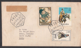 SPAIN, 1962,  Airmail Cover From Spain To India,  3 Stamps Used, No 4 - Covers & Documents