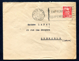 RC 27727 FRANCE 1950 SECAP PARIS TRI N°1 DEPART / EMPRUNT PTT EQUIPEMENT PTT SUR LETTRE > GRENOBLE - Mechanical Postmarks (Advertisement)