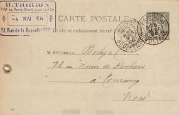 N°90 Entier Postal Carte Lettre Fabrique De Porte Bouteille - Vorläufer