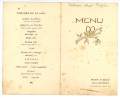 MENU De Mariage ( Parigot / Mazilly ) Fait à NANTOUX 21 - Menükarten