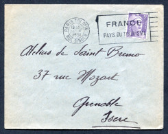 RC 27728 FRANCE 1951 SECAP PARIS TRI N°16 RUE SINGER / FRANCE PAYS DU TOURISME SUR LETTRE > GRENOBLE - Oblitérations Mécaniques (flammes)