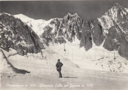 CARTOLINA  C19 COURMAYEUR M.1224,VALLE D'AOSTA-GHIACCIAIO COLLE DEL GIGANTE M.3370-VACANZA,BELLA ITALIA,NON VIAGGIATA - Autres & Non Classés