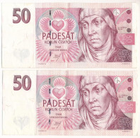 Csehország 1997. 50K (2x) T:F Szép Papír Czechia 1997. 50 Korun (2x) C:F Fine Paper - Unclassified