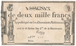 Franciaország 1795. 2000Fr Assignata "5177 213" T:F France 1795. 2000 Francs Assignata "5177 213" C:F - Unclassified