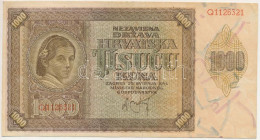 Horvátország / Független Horvát Állam 1941. 1000K "Q" T:F Szép Papír Independent State Of Croatia 1941. 1000 Kuna "Q" C: - Unclassified