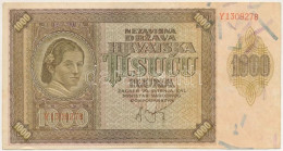 Horvátország / Független Horvát Állam 1941. 1000K "Y" T:F Szép Papír Independent State Of Croatia 1941. 1000 Kuna "Y" C: - Unclassified