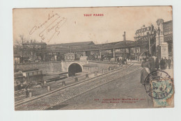 CPA - 75 - PARIS (19ème) - TOUT PARIS - Canal Saint-Martin - Métro Station "ALLEMAGNE" Coll Fleury N° 794 Voy 1906 - Métro Parisien, Gares