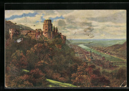 Künstler-AK Heidelberg, Schloss Von Der Terrasse Gesehen  - Other & Unclassified