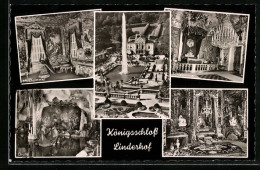 AK Königsschloss Lindenhof, Innenansichten Schlafzimmer Und Spiegelzimmer  - Autres & Non Classés