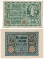 Németország / Weimari Köztársaság 1920. 50M + 100M T:F Folt Germany / Weimar Republic 1920. 50 Mark + 100 Mark C:VG,XF - Unclassified