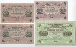 Orosz Birodalom 1917. 250R. Szign.: Shipov (3x) + 1000R T:AU,F  Russian Empire 1917. 250 Rubles. Szign.: Shipov (3x) + 1 - Ohne Zuordnung