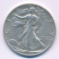 Amerikai Egyesült Államok 1946. 1/2$ Ag "Walking Liberty" T:F  USA 1946. 1/2 Dollar Ag "Walking Liberty" C:F Krause KM#1 - Ohne Zuordnung