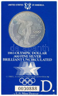 Amerikai Egyesült Államok 1983D 1$ Ag "XXIII. Nyári Olimpiai Játékok, Los Angeles" Eredeti, Sorszámozott Karton Díszcsom - Ohne Zuordnung