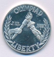 Amerikai Egyesült Államok 1988S 1$ Ag "Szöuli Olimpia 1988" T:AU (PP) Karc, Kis Folt USA 1988S 1 Dollar Ag "Seoul Olympi - Unclassified