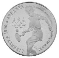 Amerikai Egyesült Államok 1996P 1$ Ag "Atlantai Olimpia 1996 - Tenisz" Kapszulában T:PP Patina /  USA 1996P 1 Dollar Ag  - Non Classés