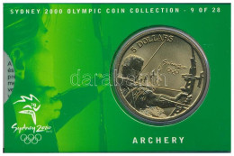 Ausztrália 2000. 5D Al-bronz "Sydneyi Olimpia 2000 - Íjászat" Bliszterben T:BU  Australia 2000. 5 Dollars Al-Bronze "Syd - Non Classés