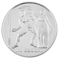 Észtország 1996. 100K Ag "Olimpia" T:PP Estonia 1996. 100 Krooni Ag "Olympics" C:PP Krause KM#31 - Zonder Classificatie