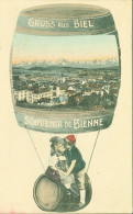 CPA CP Suisse Gruss Aus Biel Souvenir De Bienne CAD Bienne Biel Transit 12 VIII 1903 - Bienne