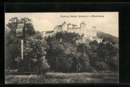 AK Salzburg, Festung Hohen Salzburg Vom Mönchsberg  - Autres & Non Classés