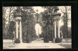 AK Potsdam, Eingang Von Sanssouci Am Obelisk  - Other & Unclassified