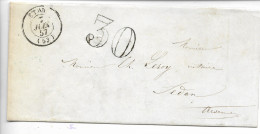 ETAIN Meuse CAD Type 15 + Taxe Double Trait 30 1857  ......G - 1849-1876: Periodo Classico