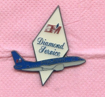 Rare Pins Avion British Midland Diamond Service Z303 - Airplanes