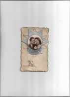 Carte Postale Fantaisie  1911  Couple Dans Un Cadre Rond - Couples