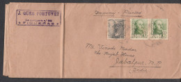 SPAIN, 1955,  Cover From Spain To India,  3 Stamps Used, No 15 - Lettres & Documents