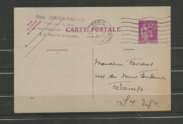 ENTIER POSTAL  281 CP1 OBLITERATION PARIS GARE SAINT LAZARE DATE 526 - Cartes Postales Types Et TSC (avant 1995)