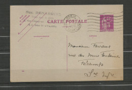 ENTIER POSTAL  281 CP1 OBLITERATION PARIS GARE SAINT LAZARE DATE 526 - Standard- Und TSC-AK (vor 1995)