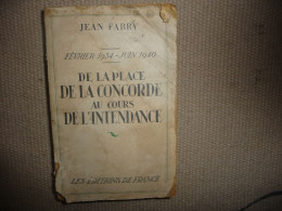 Février 1934-juin 1940 Jean FABRY - Weltkrieg 1939-45