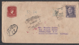 SPAIN, 1977,  Registered Cover From Spain To India,  2 Stamps Used, No 17 - Brieven En Documenten