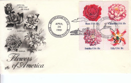 FDC USA 1981 Blumen / FDC USA 1981 Flowers - Brieven En Documenten