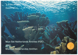 Holland Antillák 1992. 1c - 2 1/2G (7xklf) Forgalmi Sor + "Holland Verde" Zseton Szettben, Karton Dísztokban T:UNC  Neth - Unclassified