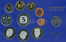 NSZK 1985F 1pf-5M (10xklf) Forgalmi Sor Műanyag Dísztokban T:PP FRG 1985F 1 Pfennig - 5 Mark (10xdiff) Coin Set In Plast - Ohne Zuordnung