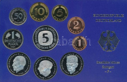 NSZK 1987F 1pf-5M (10xklf) Forgalmi Sor Műanyag Dísztokban T:PP FRG 1987F 1 Pfennig - 5 Mark (10xdiff) Coin Set In Plast - Unclassified